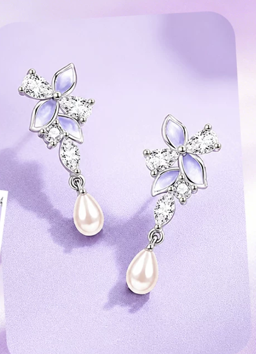 Wisteria Platinum Earrings