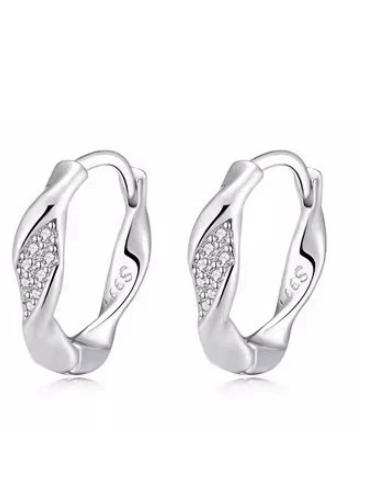 Platinum Twisted Hoop Earrings