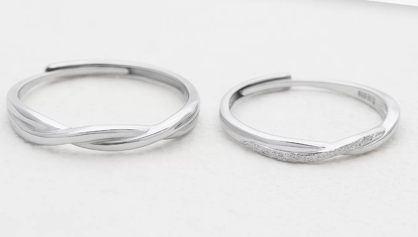 Platinum Matte Matching Rings