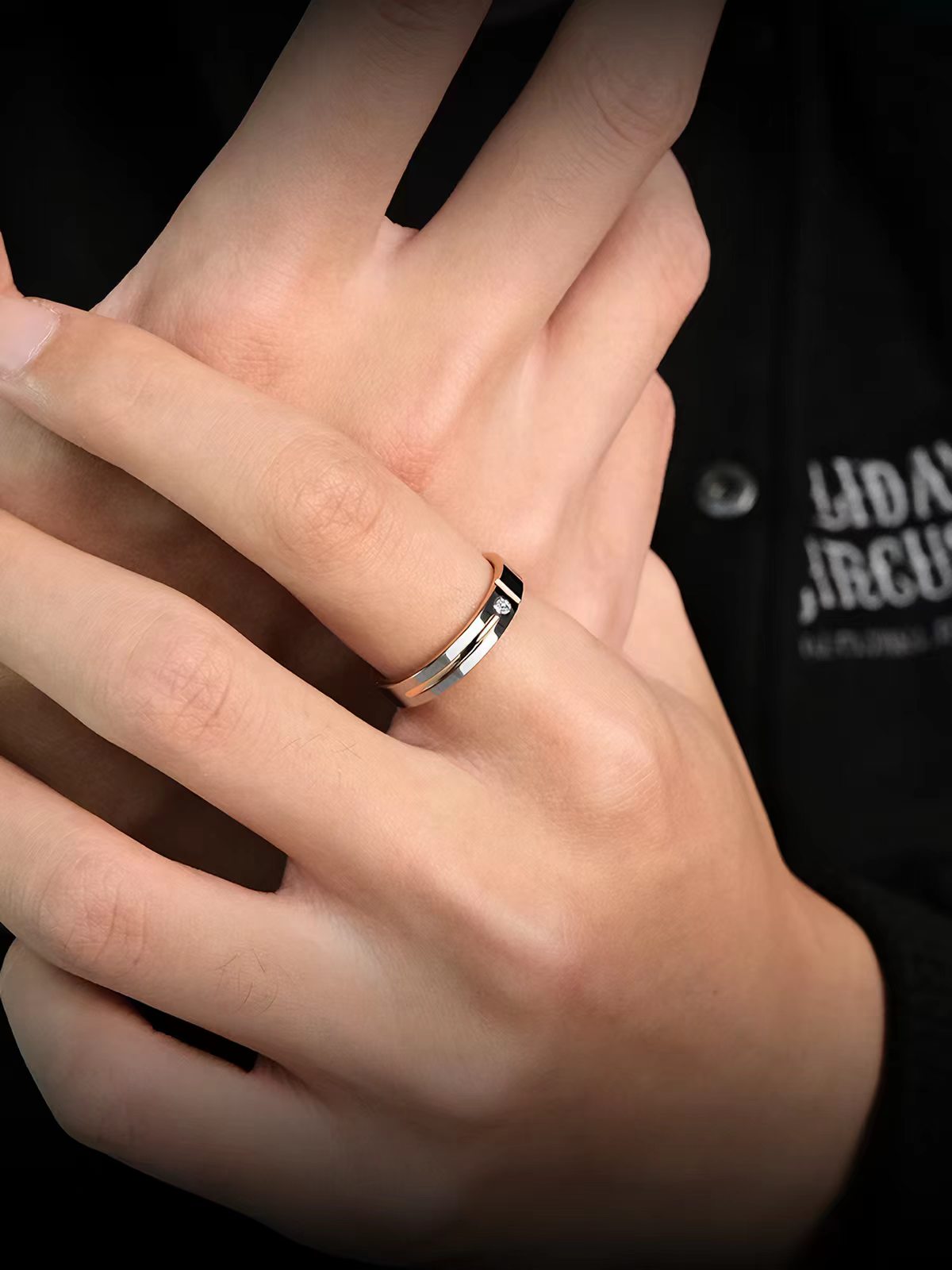 Men's Rose Gold Tungsten Wedding Band, Couple Matching Ring