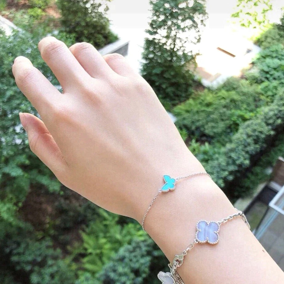 [Renovia Jewelry]BUTTERFLY TURQUOISE BUTTERFLY BRACELET SILVER