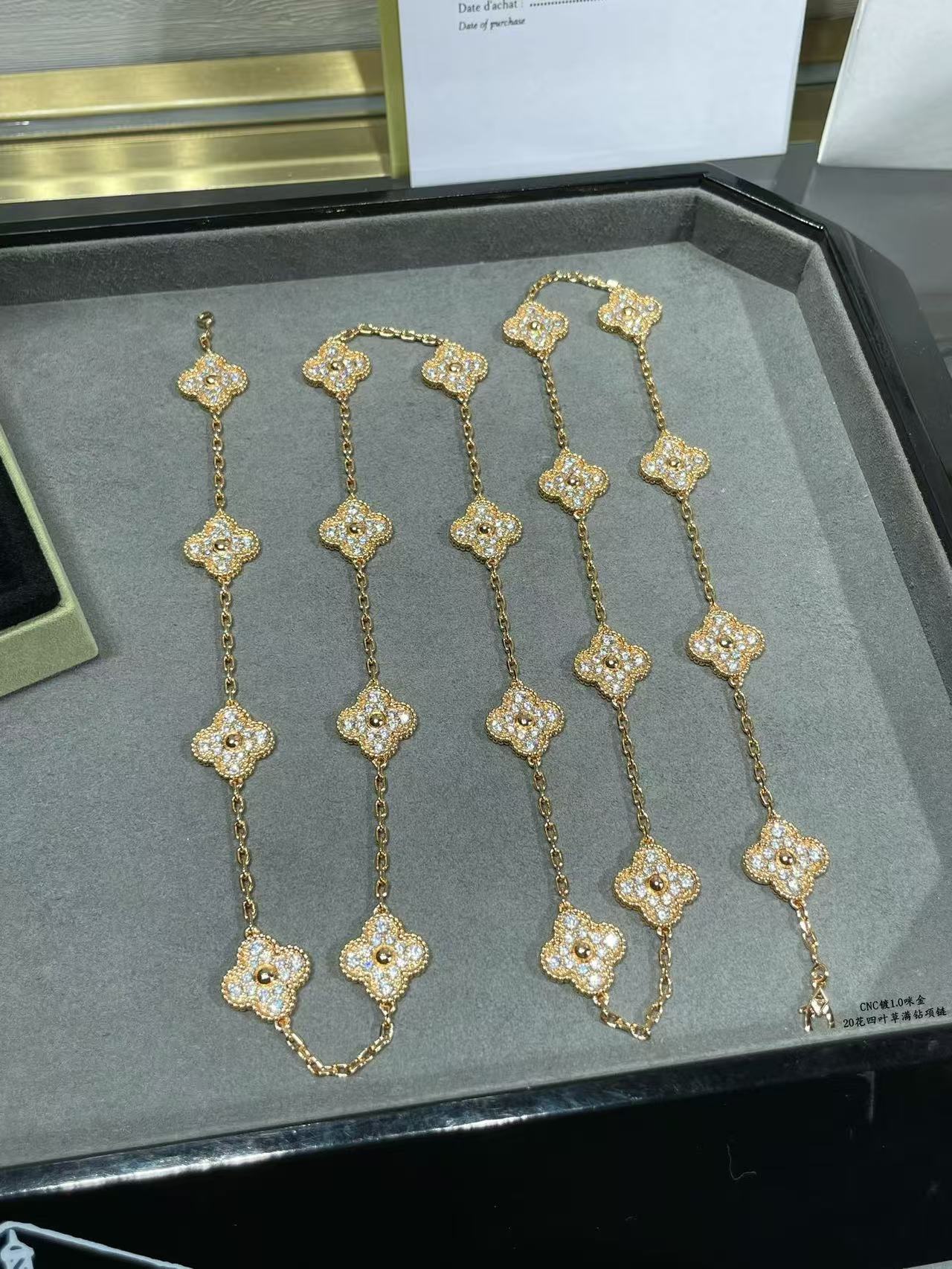 [Renovia Jewelry]CLOVER 20 MOTIFS FULL-DIAMOND NECKLACE
