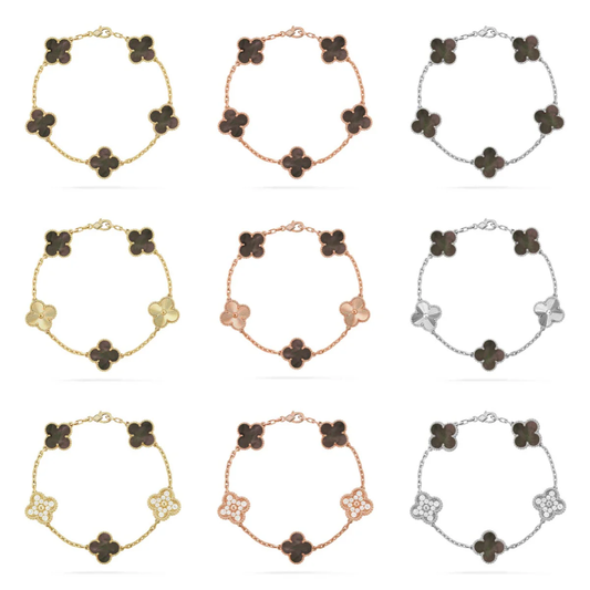 [Renovia Jewelry] CLOVER 5 MOTIF GRAY MOP BRACELET COLLECTION