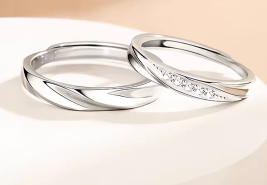 Platinum Couple Diamond Matching Rings