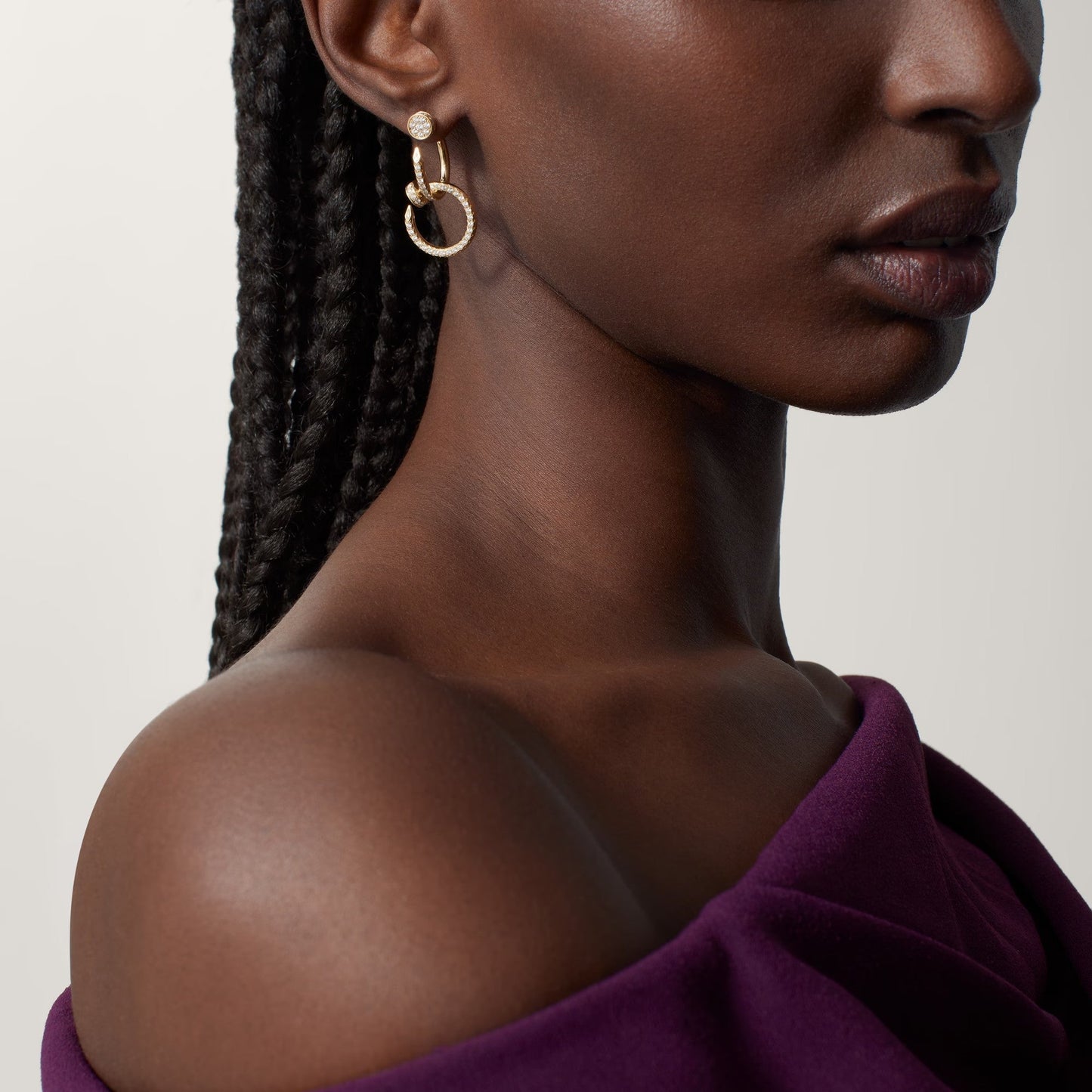[Renovia Jewelry]JUSTE FULL DIAMOND DOUBLE EARRINGS