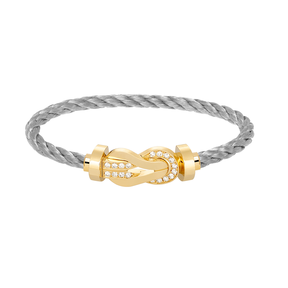 [Renovia Jewelry]CHANCE LARGE 8 FIGURE BUCKLE HALF DIAMOND BRACELET GOLD