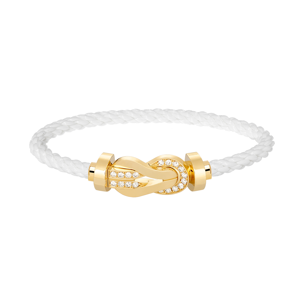 [Renovia Jewelry]CHANCE LARGE 8 FIGURE BUCKLE HALF DIAMOND BRACELET GOLD