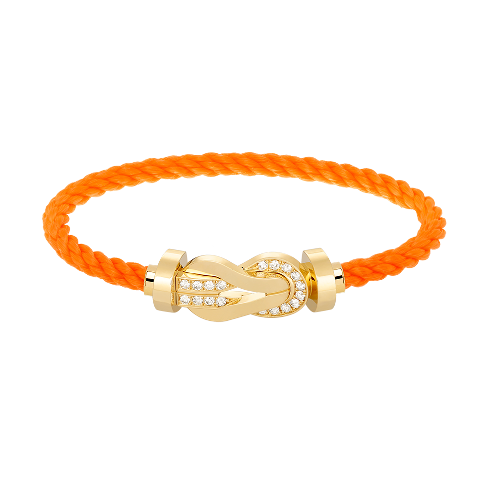 [Renovia Jewelry]CHANCE LARGE 8 FIGURE BUCKLE HALF DIAMOND BRACELET GOLD