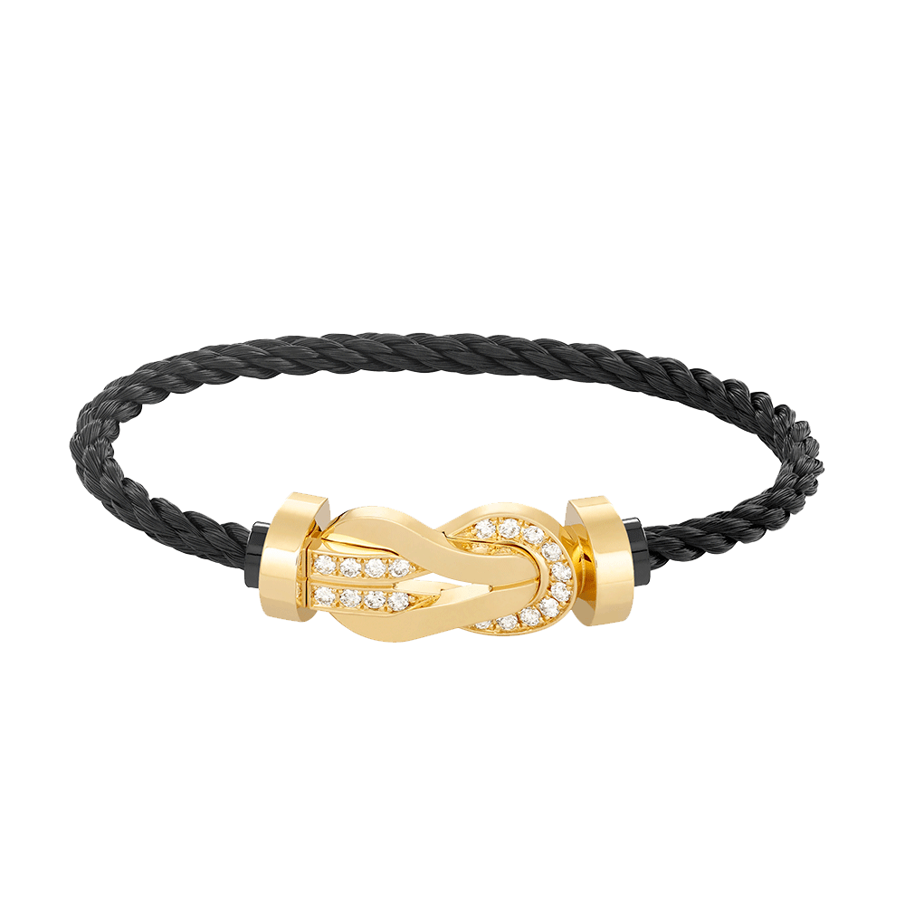 [Renovia Jewelry]CHANCE LARGE 8 FIGURE BUCKLE HALF DIAMOND BRACELET GOLD