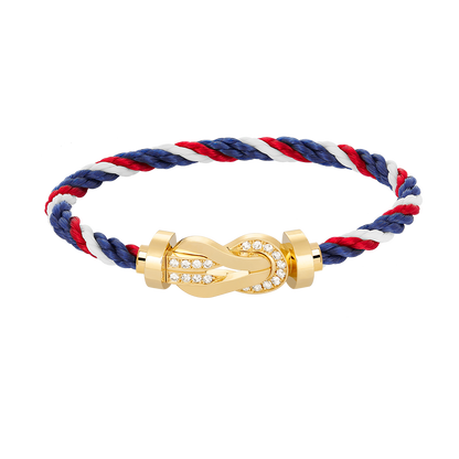 [Renovia Jewelry]CHANCE LARGE 8 FIGURE BUCKLE HALF DIAMOND BRACELET GOLD