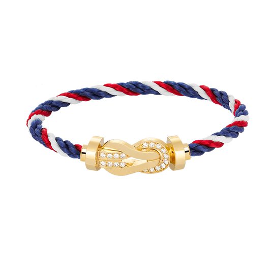 [Renovia Jewelry]CHANCE LARGE 8 FIGURE BUCKLE HALF DIAMOND BRACELET GOLD