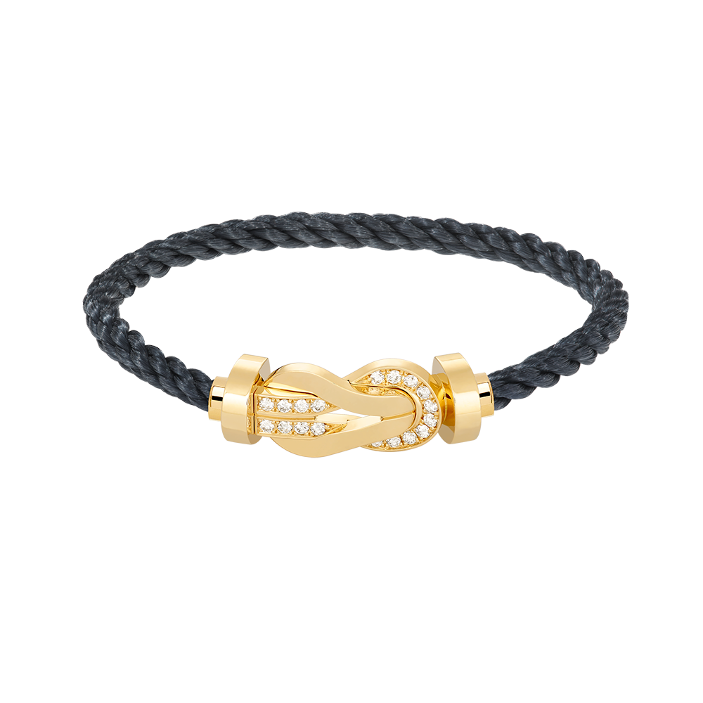 [Renovia Jewelry]CHANCE LARGE 8 FIGURE BUCKLE HALF DIAMOND BRACELET GOLD