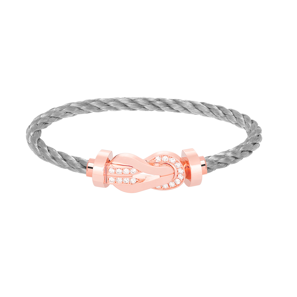 [Renovia Jewelry]CHANCE LARGE 8 FIGURE BUCKLE HALF DIAMOND BRACELET ROSE GOLD