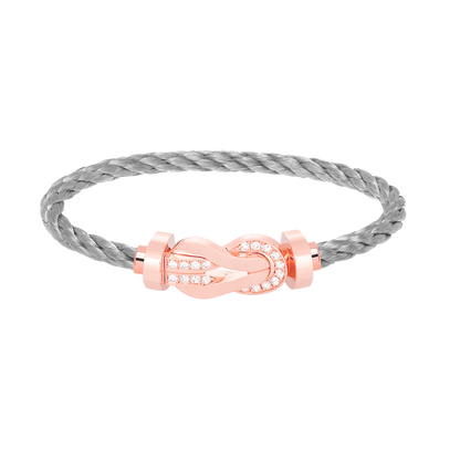 [Renovia Jewelry]CHANCE LARGE 8 FIGURE BUCKLE HALF DIAMOND BRACELET ROSE GOLD