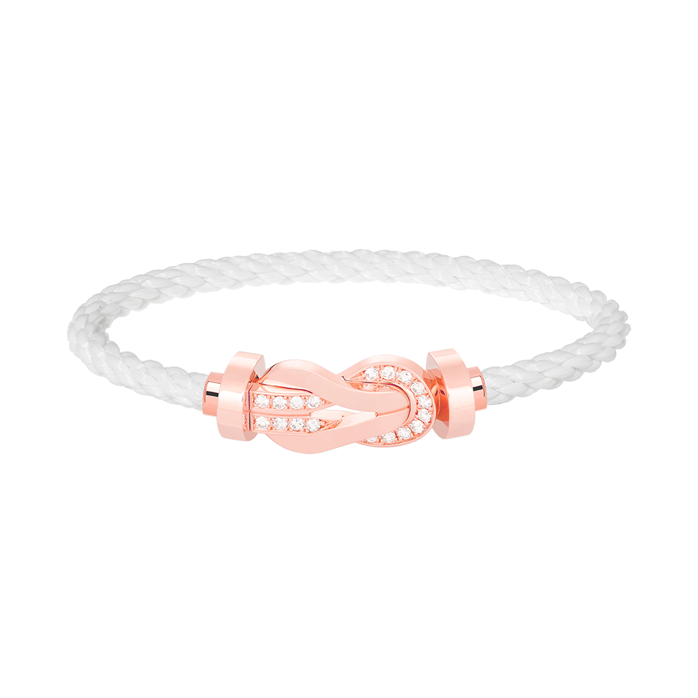 [Renovia Jewelry]CHANCE LARGE 8 FIGURE BUCKLE HALF DIAMOND BRACELET ROSE GOLD