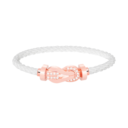 [Renovia Jewelry]CHANCE LARGE 8 FIGURE BUCKLE HALF DIAMOND BRACELET ROSE GOLD