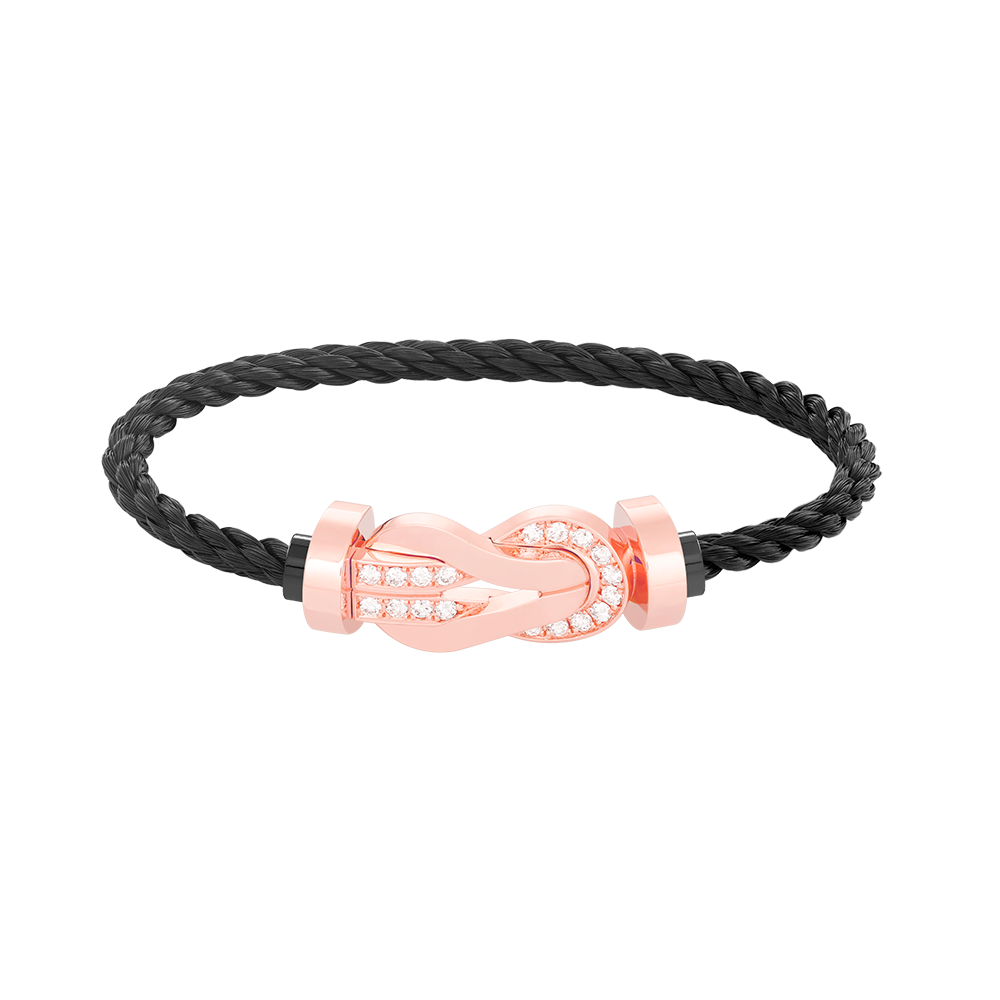 [Renovia Jewelry]CHANCE LARGE 8 FIGURE BUCKLE HALF DIAMOND BRACELET ROSE GOLD