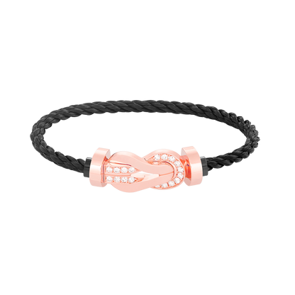 [Renovia Jewelry]CHANCE LARGE 8 FIGURE BUCKLE HALF DIAMOND BRACELET ROSE GOLD
