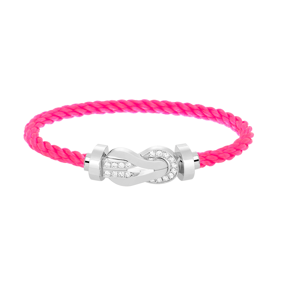 [Renovia Jewelry]CHANCE LARGE 8 FIGURE BUCKLE HALF DIAMOND BRACELET SILVER