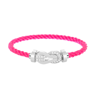 [Renovia Jewelry]CHANCE LARGE 8 FIGURE BUCKLE HALF DIAMOND BRACELET SILVER
