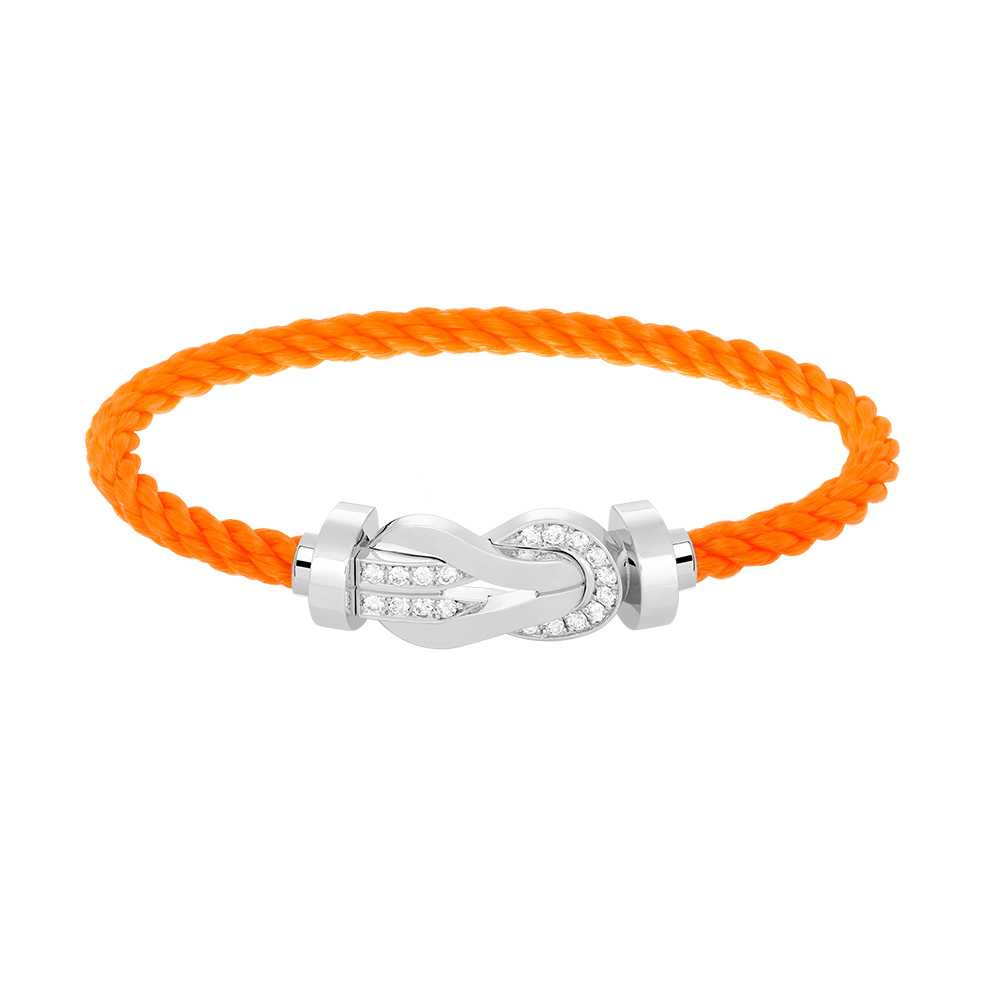 [Renovia Jewelry]CHANCE LARGE 8 FIGURE BUCKLE HALF DIAMOND BRACELET SILVER
