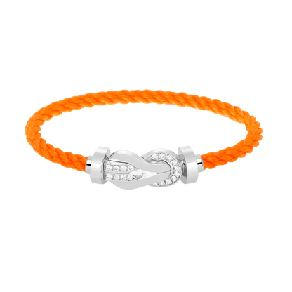 [Renovia Jewelry]CHANCE LARGE 8 FIGURE BUCKLE HALF DIAMOND BRACELET SILVER