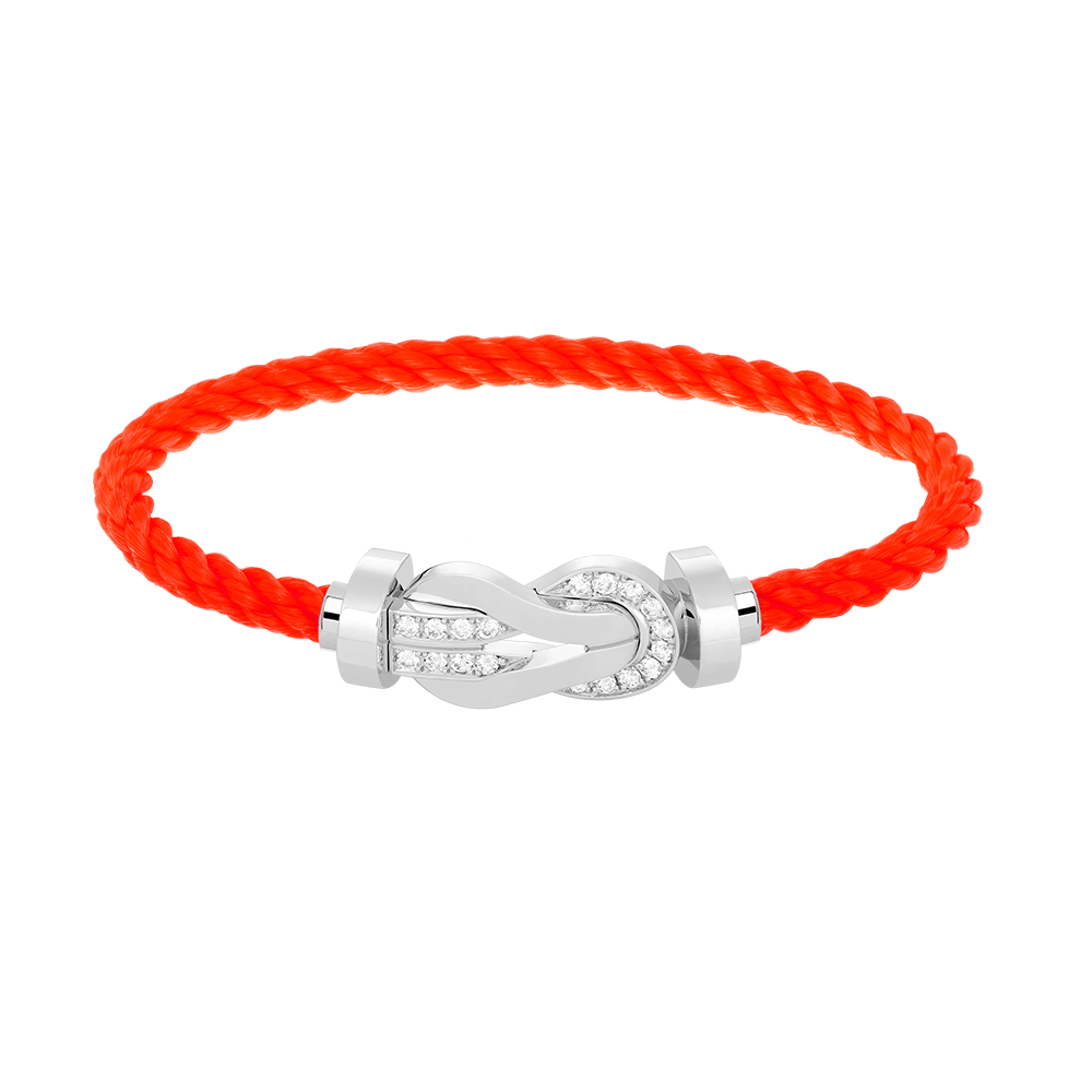 [Renovia Jewelry]CHANCE LARGE 8 FIGURE BUCKLE HALF DIAMOND BRACELET SILVER