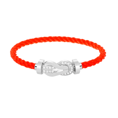 [Renovia Jewelry]CHANCE LARGE 8 FIGURE BUCKLE HALF DIAMOND BRACELET SILVER