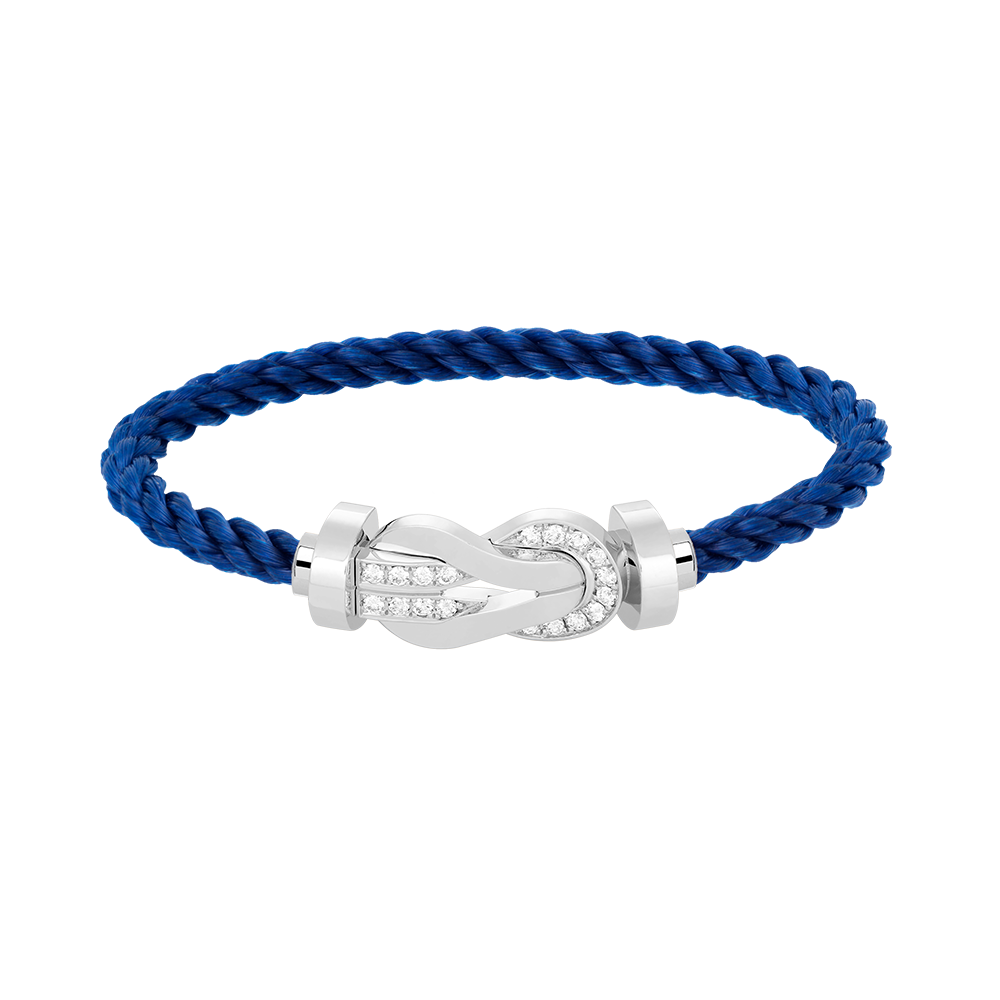 [Renovia Jewelry]CHANCE LARGE 8 FIGURE BUCKLE HALF DIAMOND BRACELET SILVER