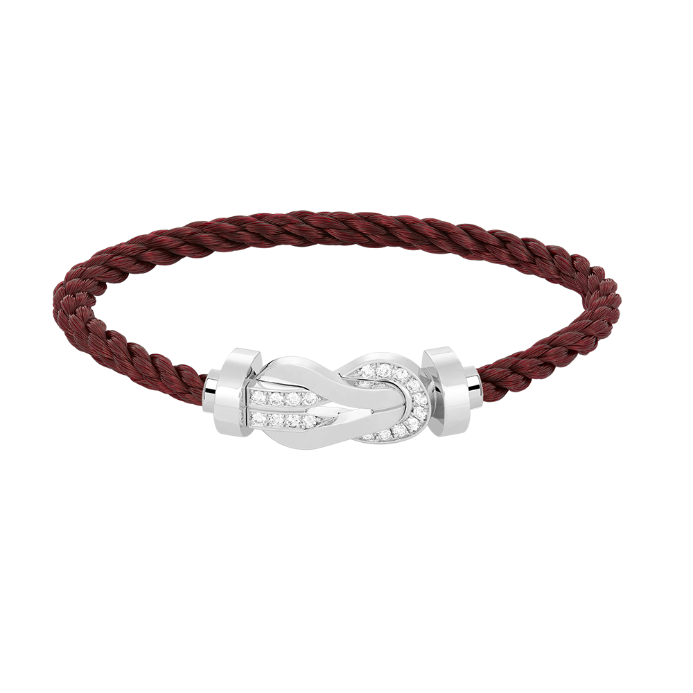 [Renovia Jewelry]CHANCE LARGE 8 FIGURE BUCKLE HALF DIAMOND BRACELET SILVER