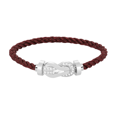 [Renovia Jewelry]CHANCE LARGE 8 FIGURE BUCKLE HALF DIAMOND BRACELET SILVER