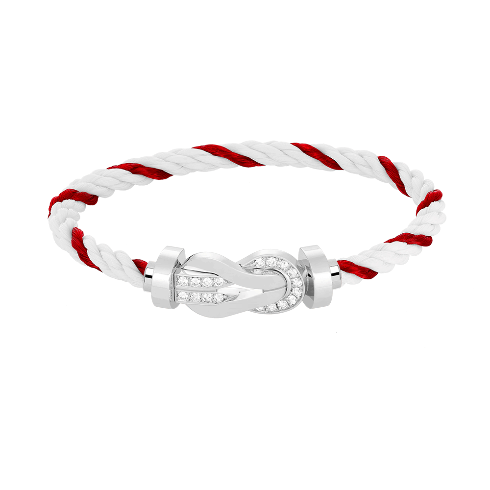 [Renovia Jewelry]CHANCE LARGE 8 FIGURE BUCKLE HALF DIAMOND BRACELET SILVER