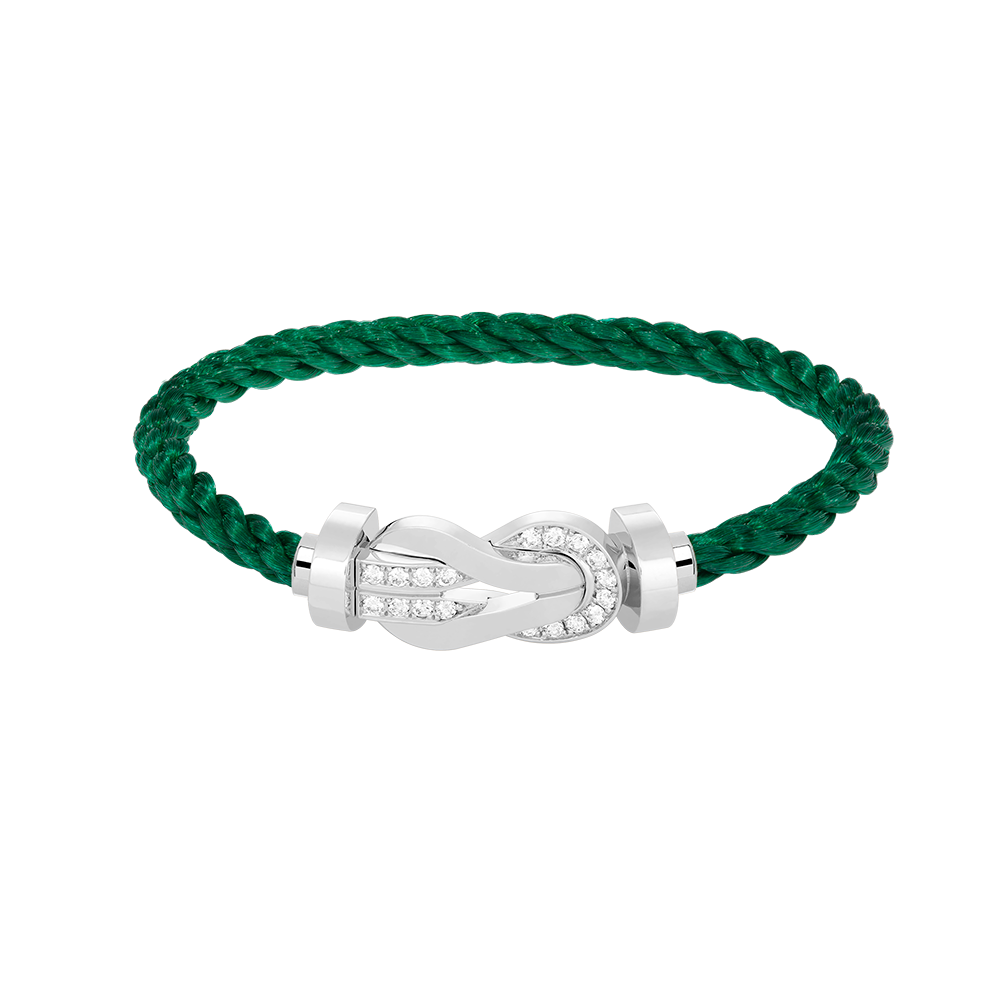 [Renovia Jewelry]CHANCE LARGE 8 FIGURE BUCKLE HALF DIAMOND BRACELET SILVER