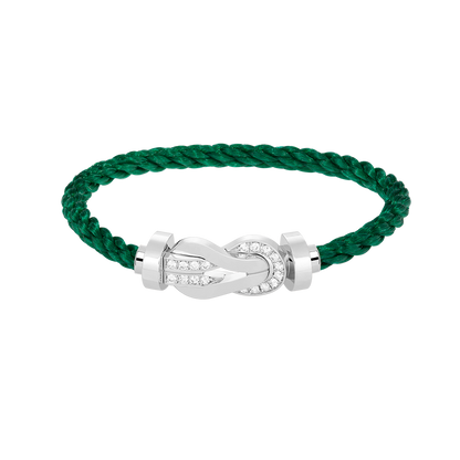 [Renovia Jewelry]CHANCE LARGE 8 FIGURE BUCKLE HALF DIAMOND BRACELET SILVER