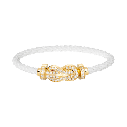 [Renovia Jewelry]CHANCE LARGE 8 FIGURE BUCKLE FULLDIAMOND BRACELET GOLD