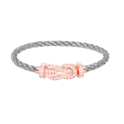 [Renovia Jewelry]CHANCE LARGE 8 FIGURE BUCKLE FULL DIAMOND BRACELET ROSE GOLD