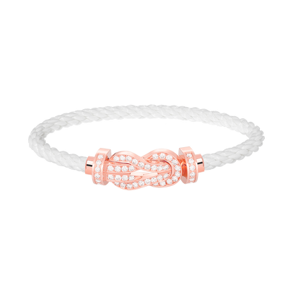 [Renovia Jewelry]CHANCE LARGE 8 FIGURE BUCKLE FULL DIAMOND BRACELET ROSE GOLD