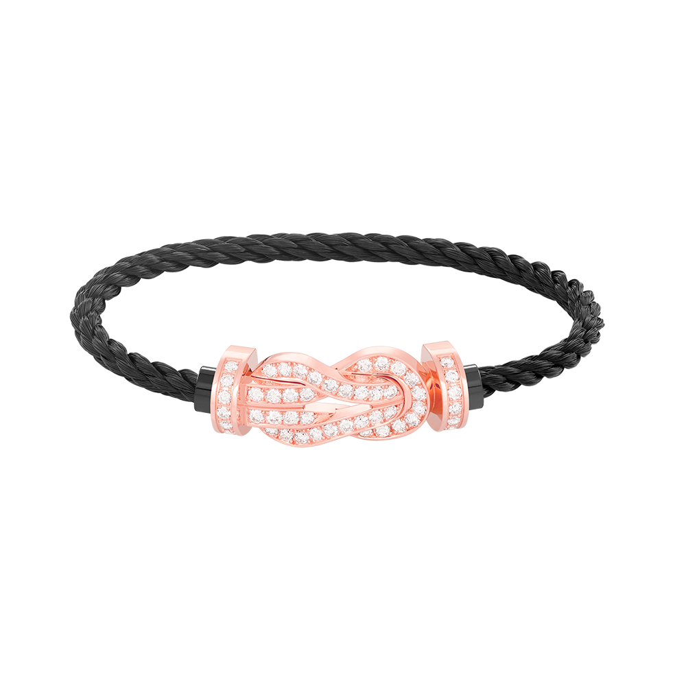 [Renovia Jewelry]CHANCE LARGE 8 FIGURE BUCKLE FULL DIAMOND BRACELET ROSE GOLD