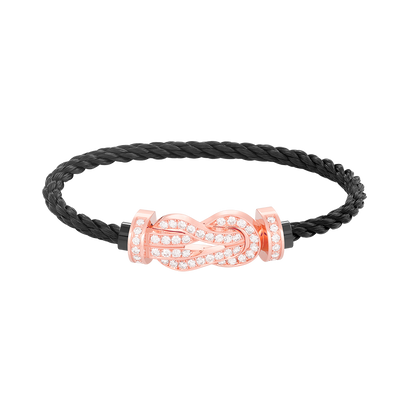 [Renovia Jewelry]CHANCE LARGE 8 FIGURE BUCKLE FULL DIAMOND BRACELET ROSE GOLD