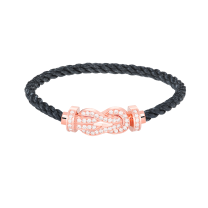 [Renovia Jewelry]CHANCE LARGE 8 FIGURE BUCKLE FULL DIAMOND BRACELET ROSE GOLD