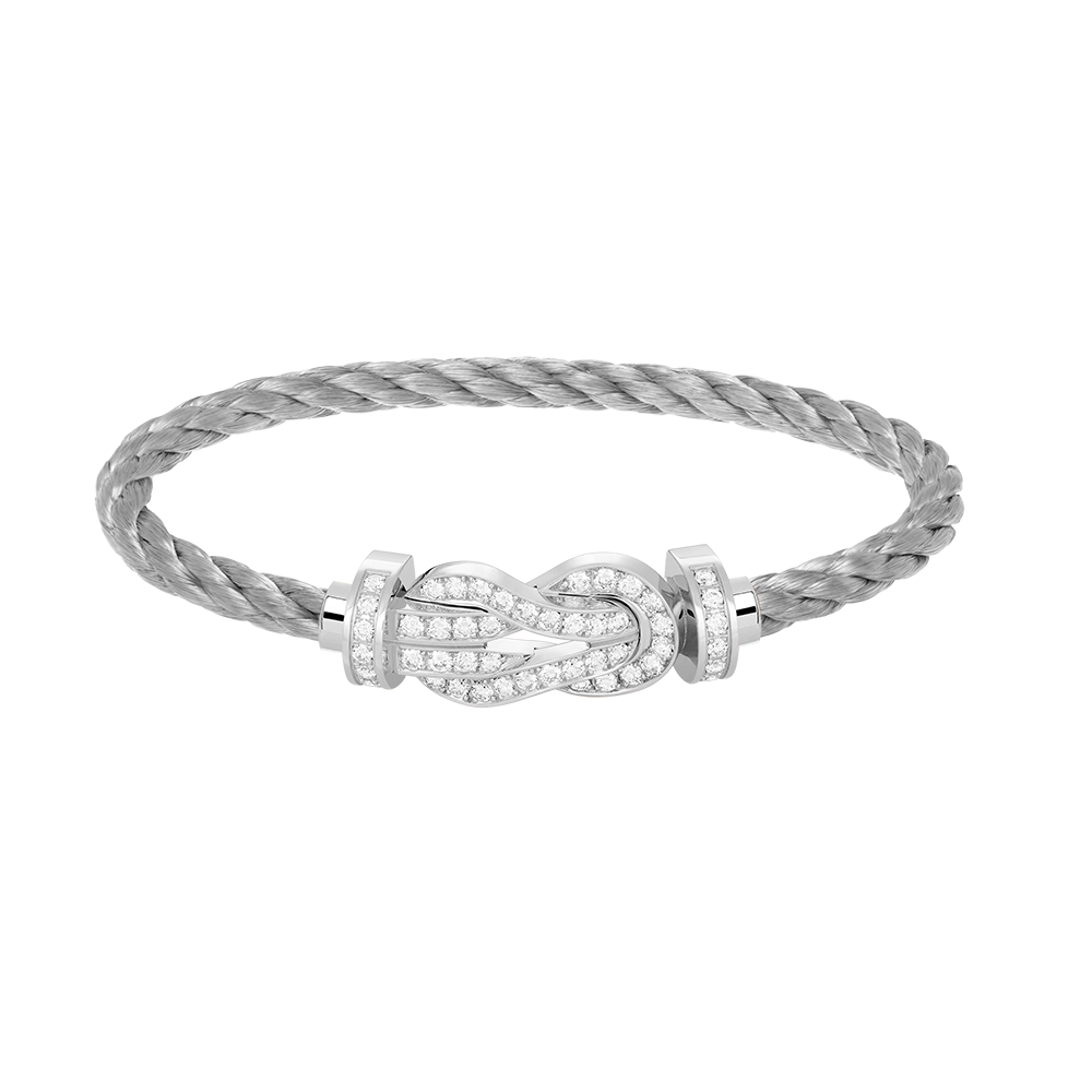 [Renovia Jewelry]CHANCE LARGE 8 FIGURE BUCKLE FULL DIAMOND BRACELET SILVER