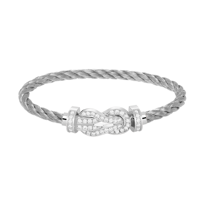 [Renovia Jewelry]CHANCE LARGE 8 FIGURE BUCKLE FULL DIAMOND BRACELET SILVER
