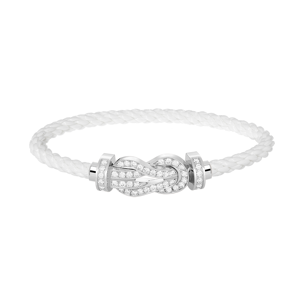 [Renovia Jewelry]CHANCE LARGE 8 FIGURE BUCKLE FULL DIAMOND BRACELET SILVER