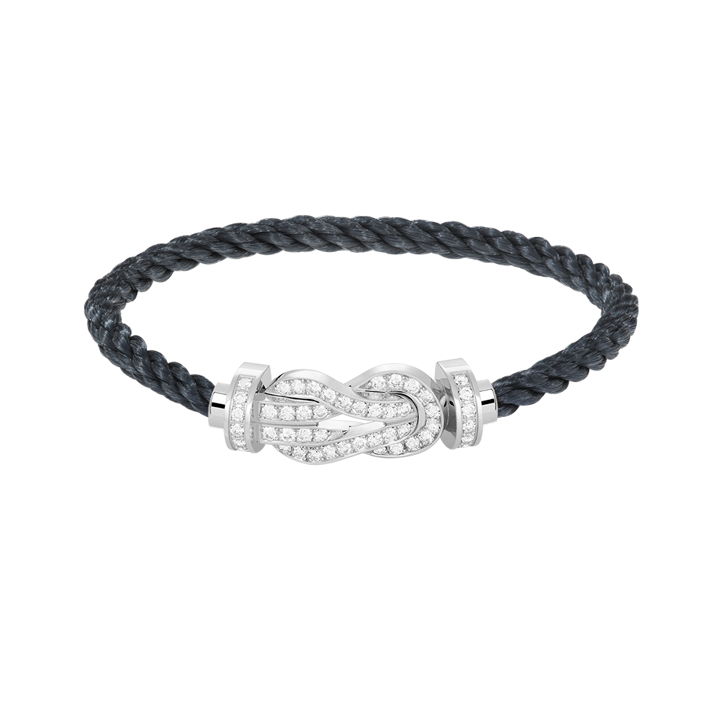[Renovia Jewelry]CHANCE LARGE 8 FIGURE BUCKLE FULL DIAMOND BRACELET SILVER
