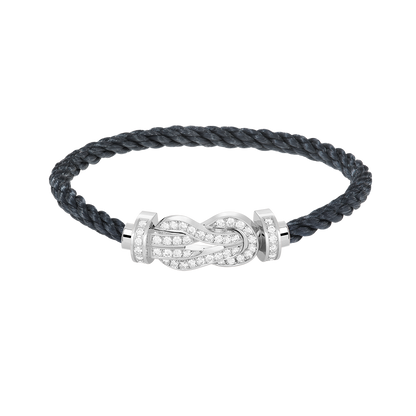 [Renovia Jewelry]CHANCE LARGE 8 FIGURE BUCKLE FULL DIAMOND BRACELET SILVER