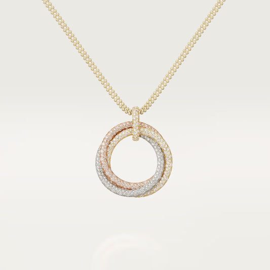 [Renovia Jewelry]TRINITY LARGE FULL DIAMOND  NECKLACE