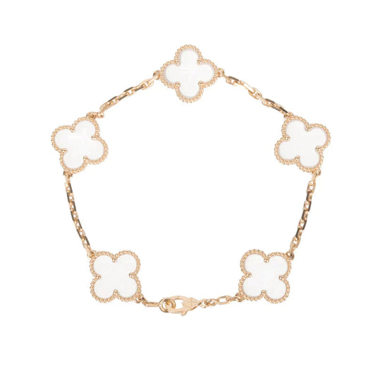 [Renovia Jewelry]CLOVER 5 MOTIF ROCK CRYSTAL BRACELET