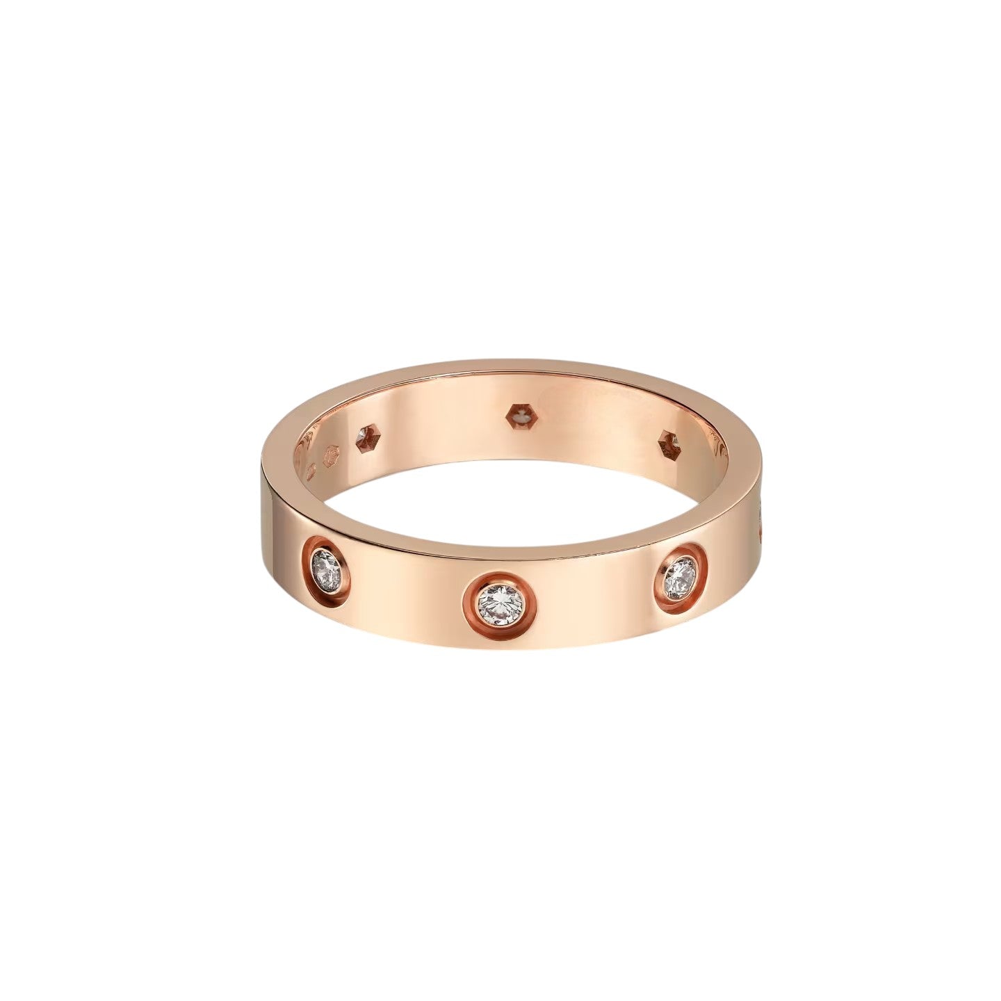 [Renovia Jewelry]LOVE 4MM 8 DIAMOND RING