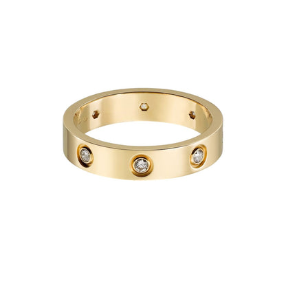 [Renovia Jewelry]LOVE 4MM 8 DIAMOND RING