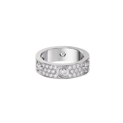 [Renovia Jewelry]LOVE 5.5MM FULL-PAVE 6-DIAMOND RING